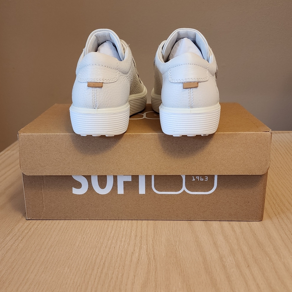 ECCO Soft 60 White Leather Sneakers - Picture 4 of 5
